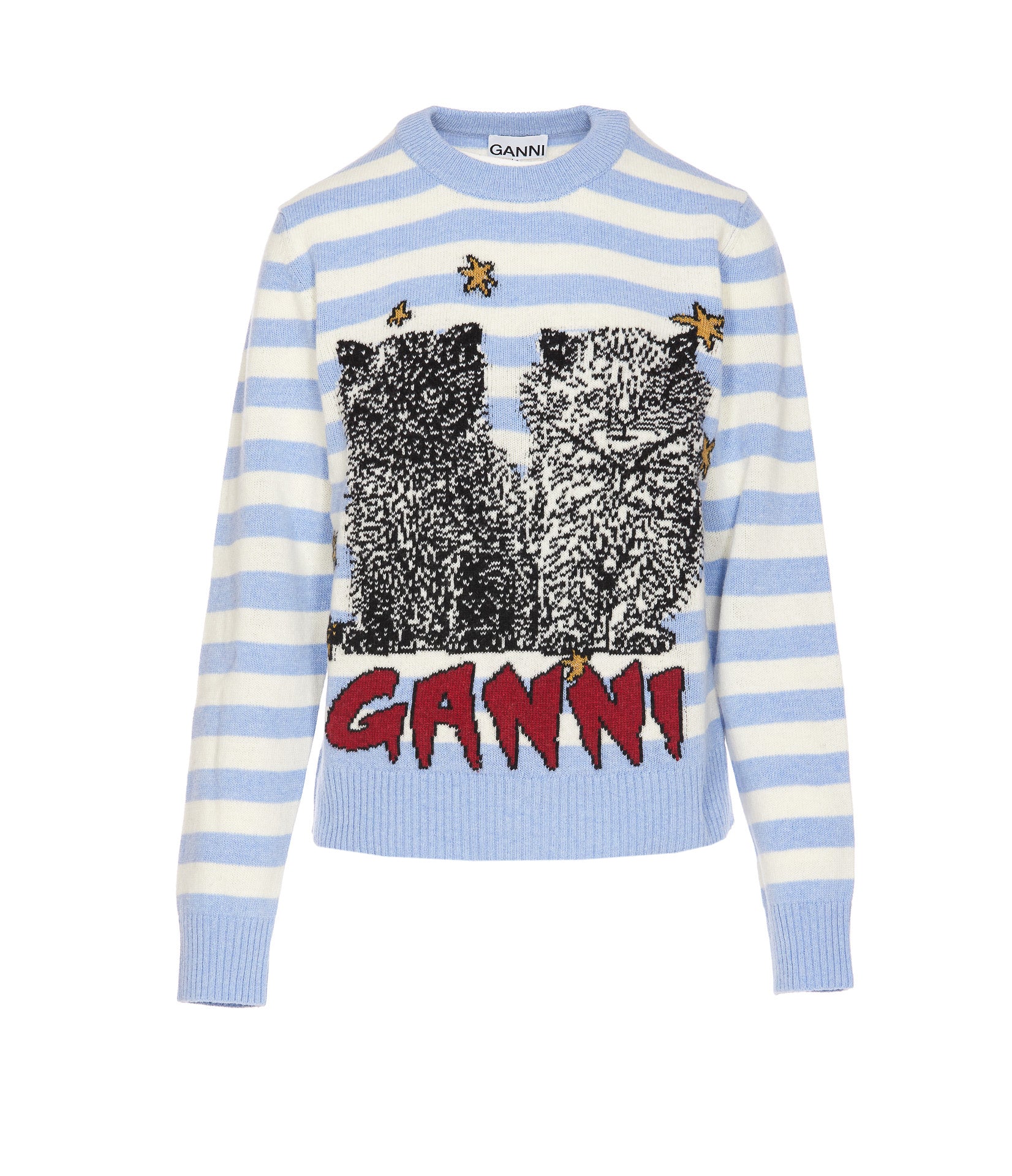 Ganni Sweaters Blue Wool