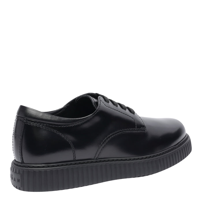 Hogan Sneakers Black Calf Leather/rubber Sole