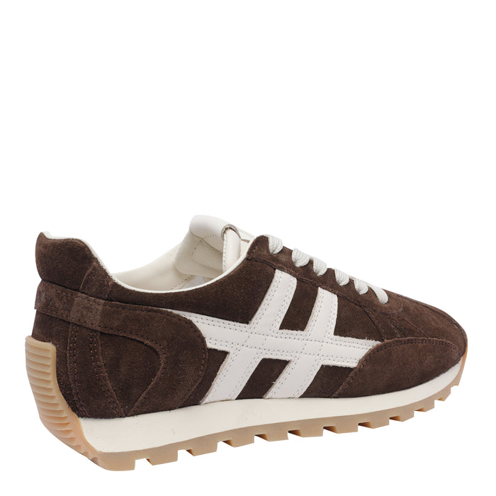 Hogan Sneakers Brown Suede Leather/rubber Sole
