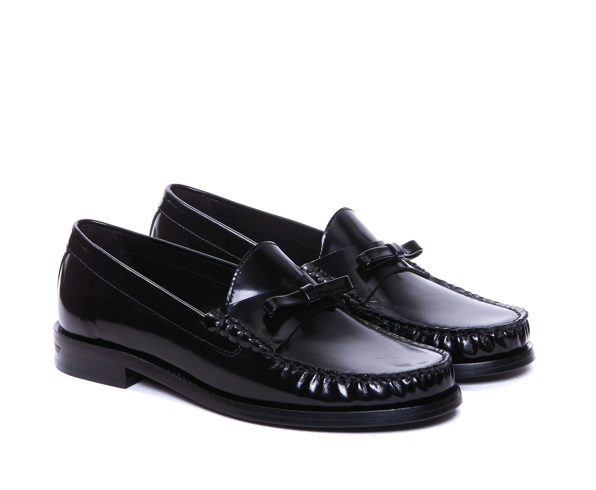 Stuart Weitzman Flat Shoes Black Calf Leather/leather Sole