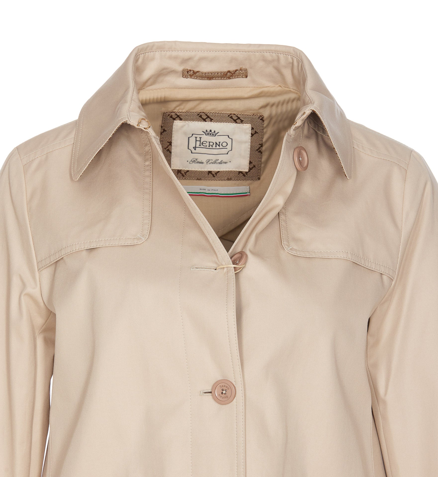 Herno Coats Beige Cotton