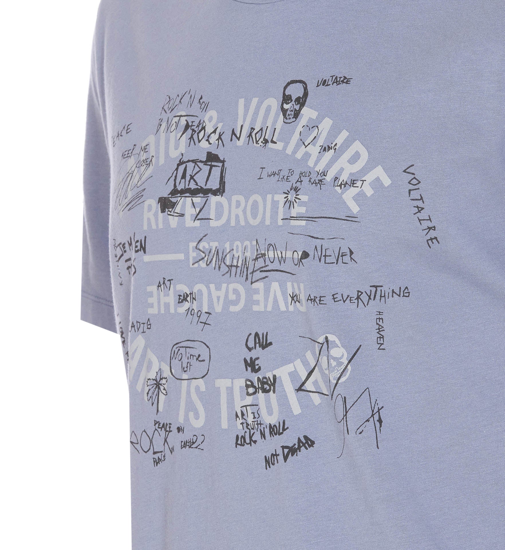 Zadig & Voltaire T-Shirts And Polos Blue Cotton
