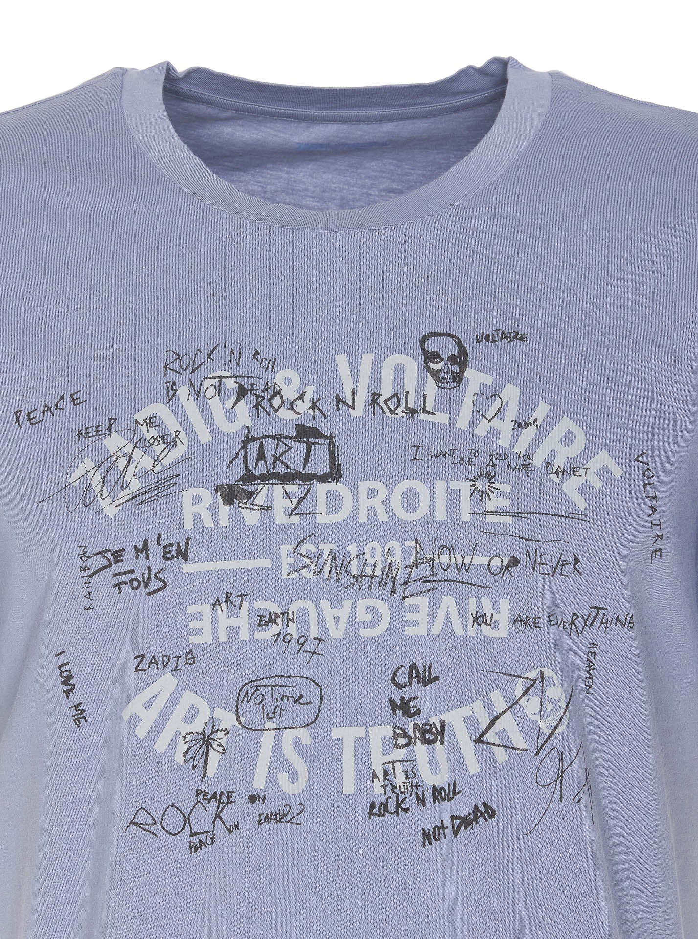 Zadig & Voltaire T-Shirts And Polos Blue Cotton