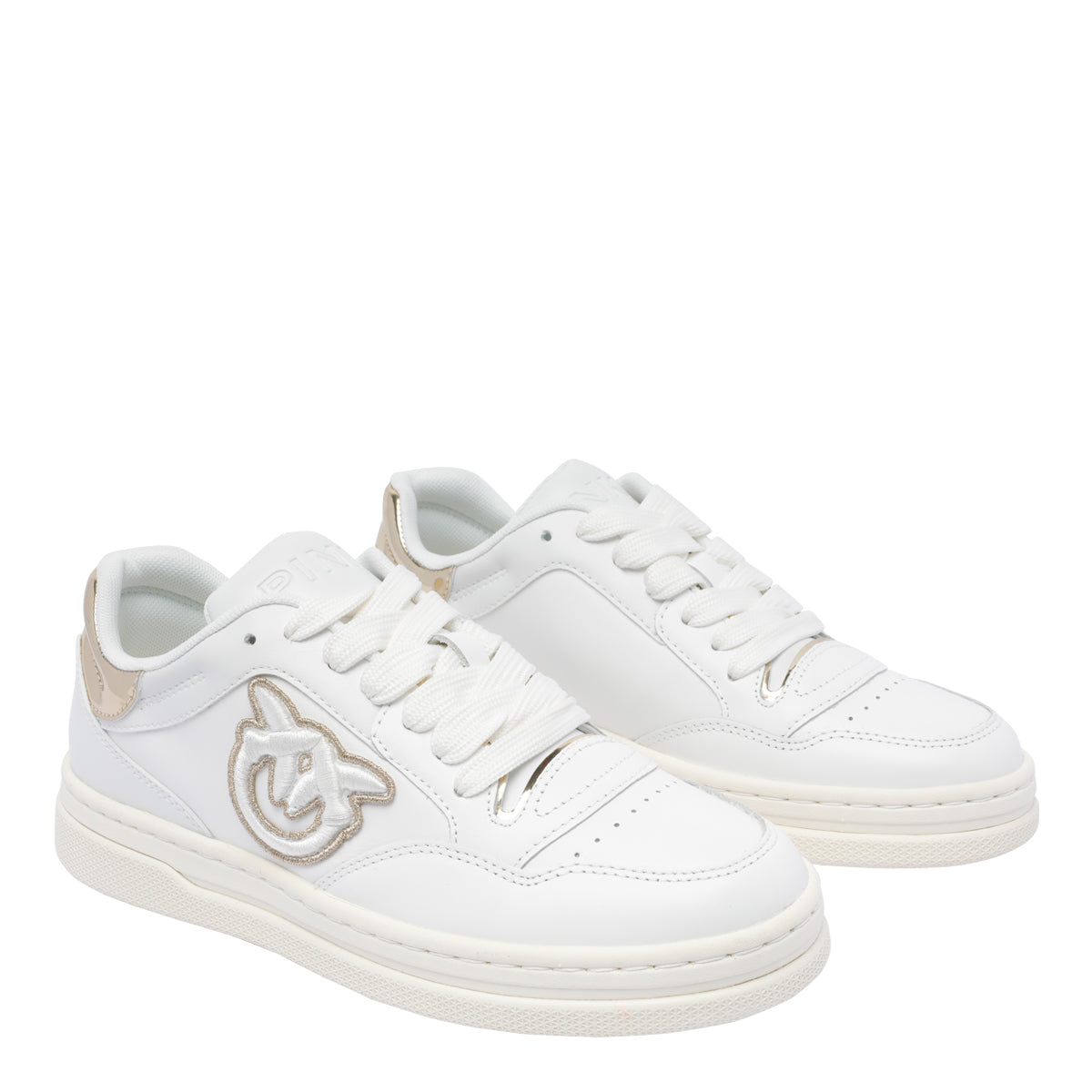 Pinko Sneakers White Calf Leather/rubber Sole