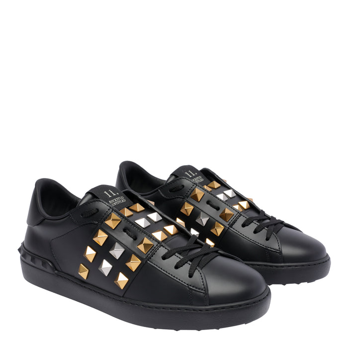 Valentino Garavani Sneakers Black Calf Leather/rubber Sole