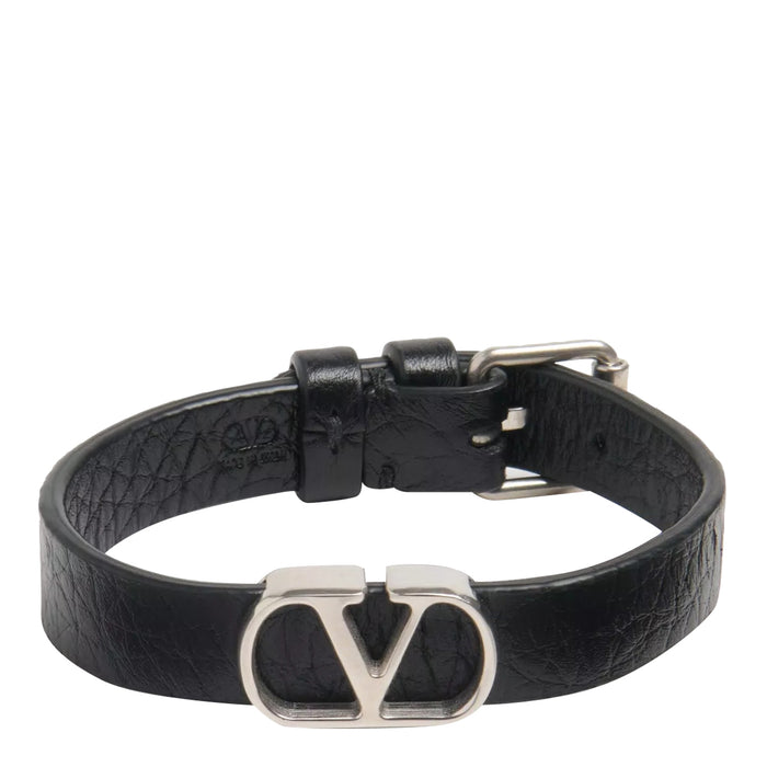 Valentino Garavani Bijoux Black Calf Leather Brass