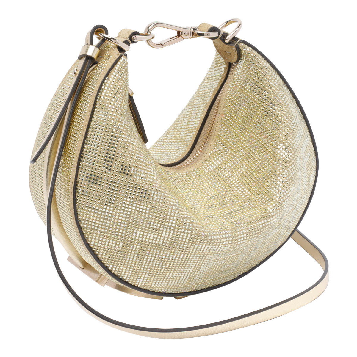 Fendi Bags Gold Calf Leather Crystal