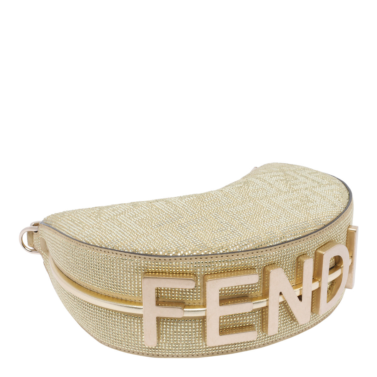 Fendi Bags Gold Calf Leather Crystal