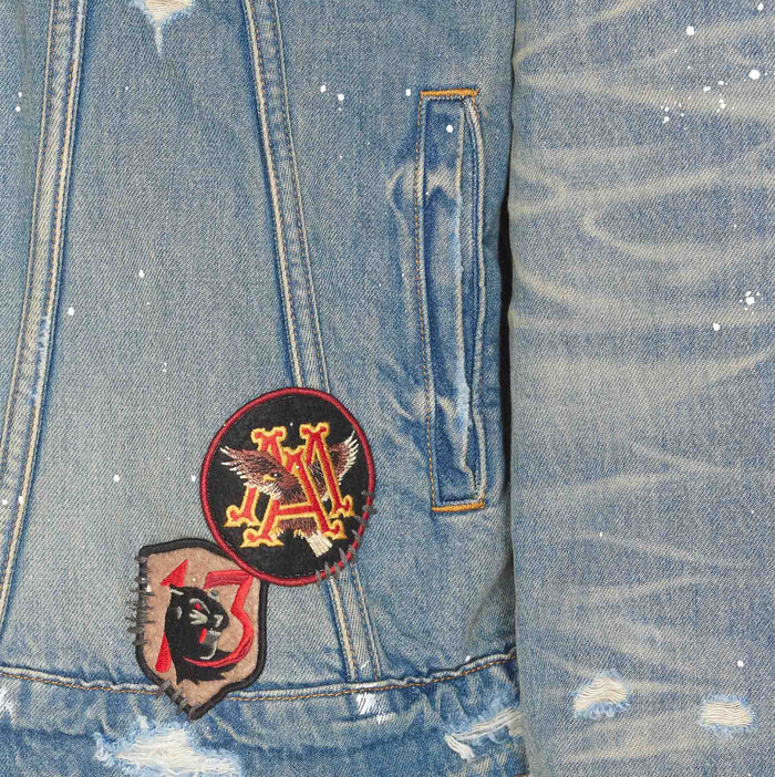 Amiri Jackets Blue Cotton
