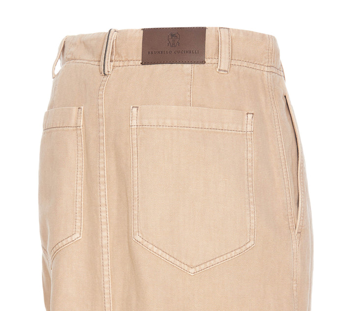 Brunello Cucinelli Skirts Beige Cotton