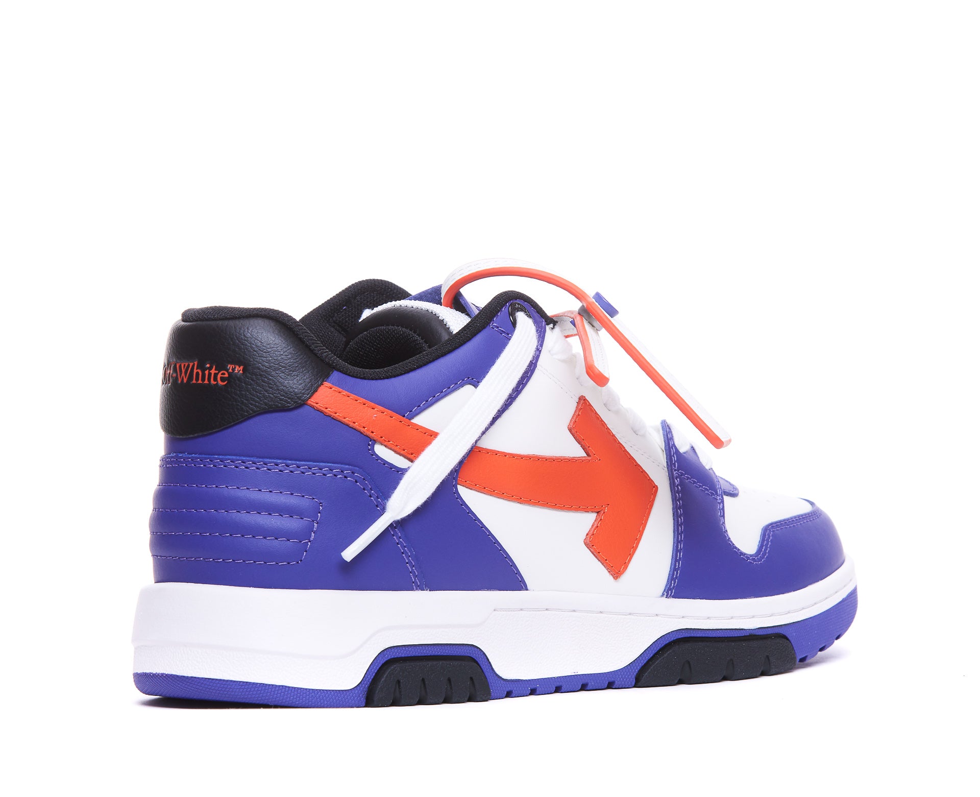 Off White Sneakers Blue Leather/ Rubber Sole