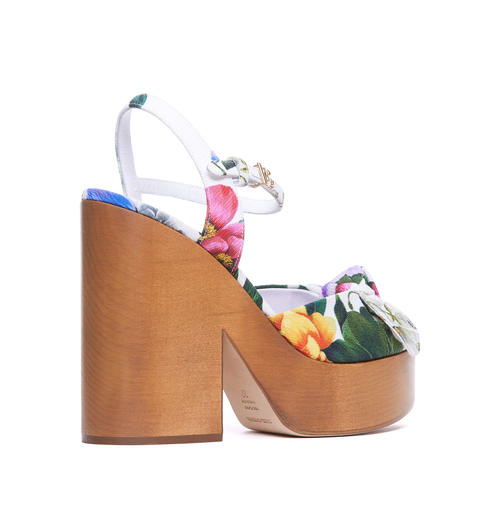 Dolce & Gabbana Sandals White Fabric/ Leather Sole