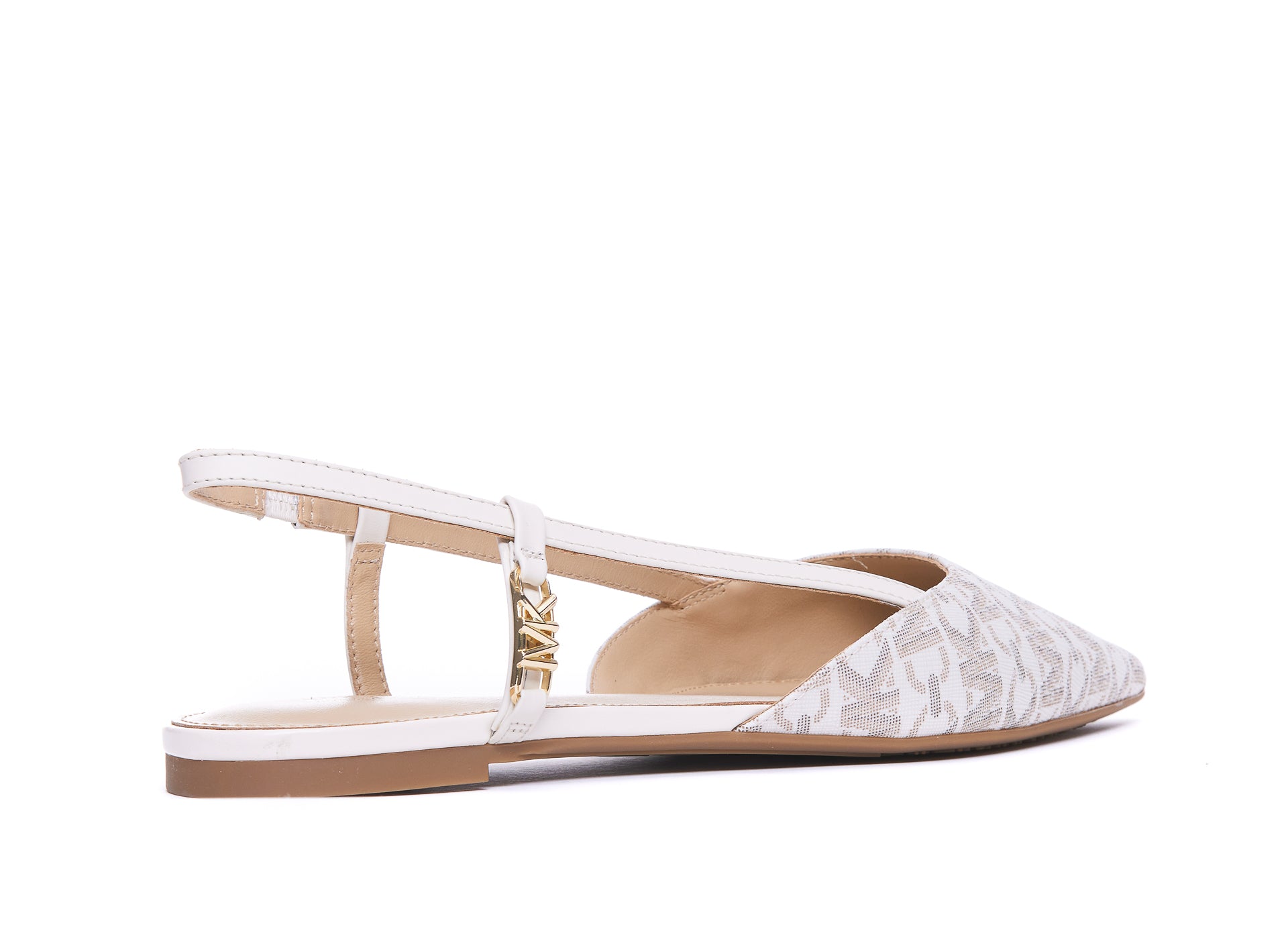 Michael Kors Flat Shoes White Fabric/ Rubber Sole
