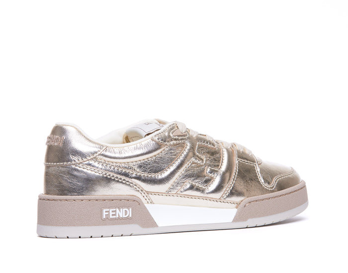 Fendi Sneakers Gold Leather/ Rubber Sole
