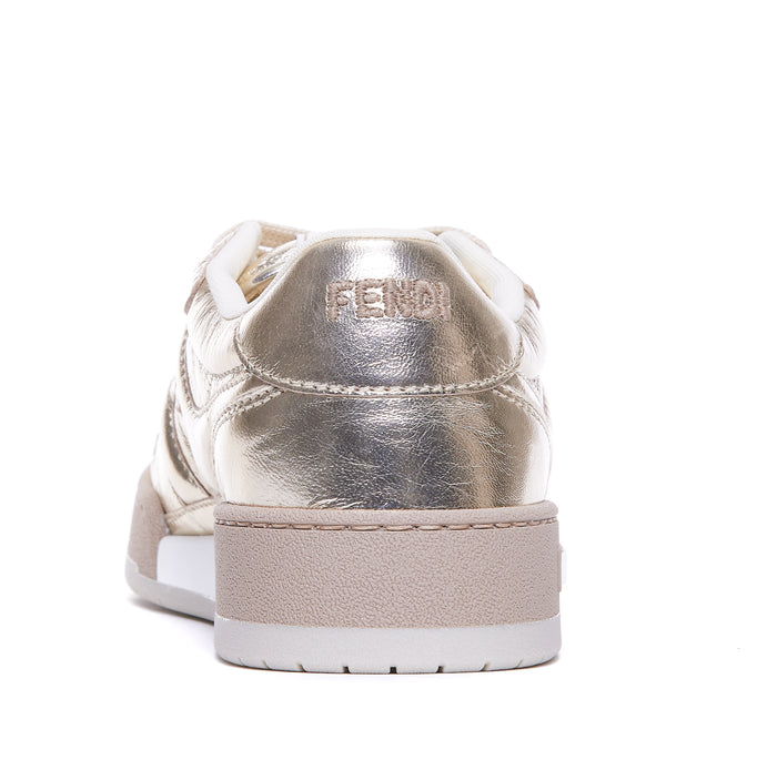 Fendi Sneakers Gold Leather/ Rubber Sole
