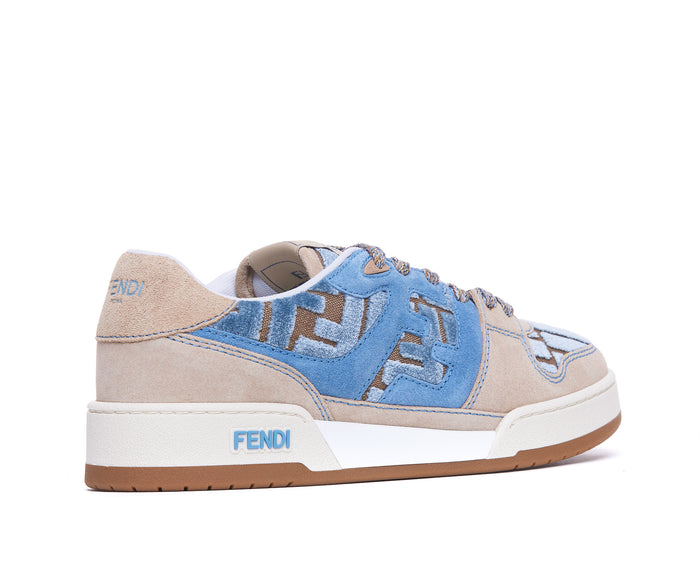 Fendi Sneakers Beige Leather And Suede