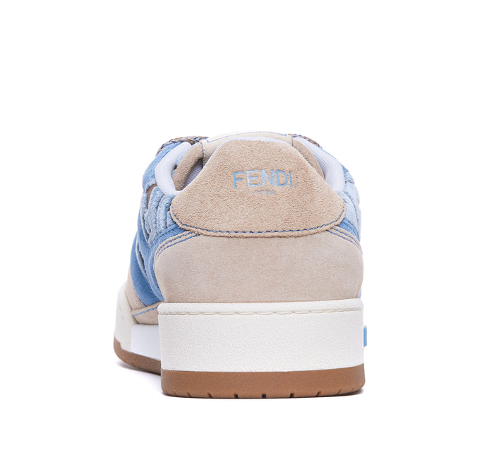 Fendi Sneakers Beige Leather And Suede