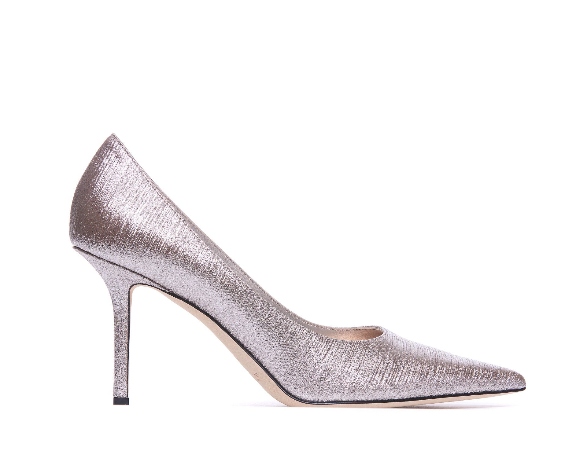 Jimmy Choo With Heel Silver Fabric/ Leather Sole