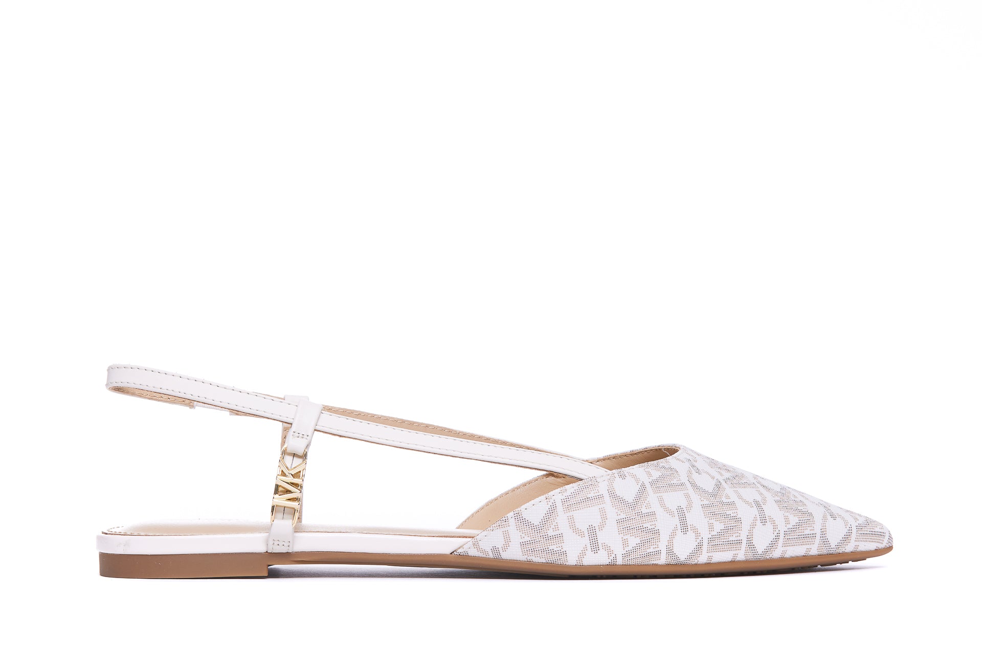 Michael Kors Flat Shoes White Fabric/ Rubber Sole