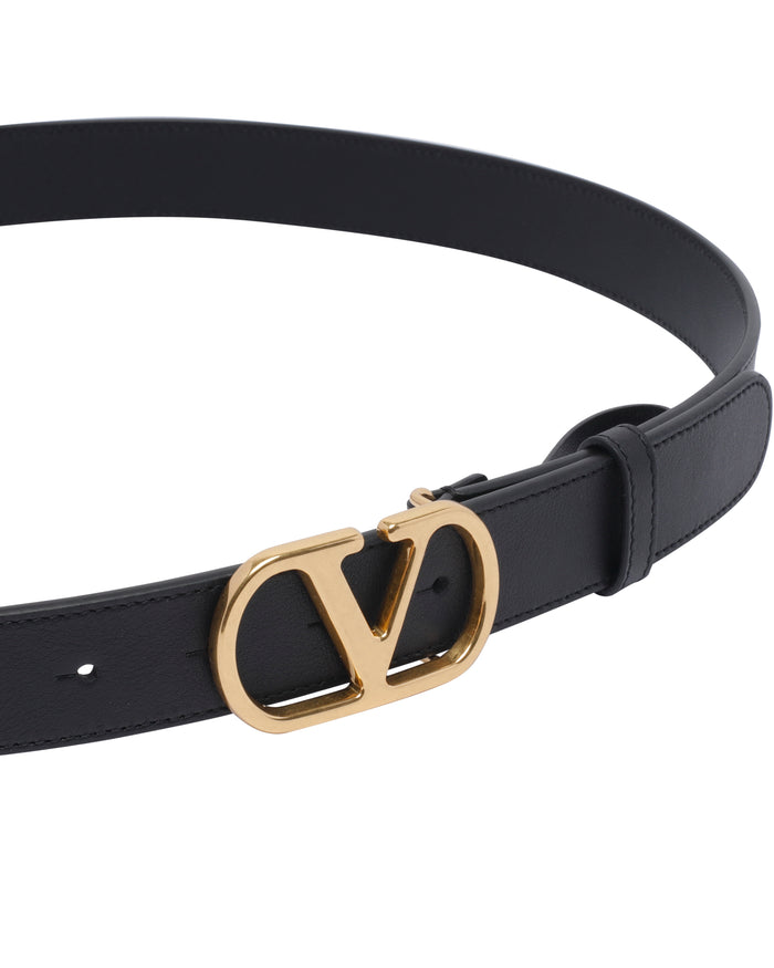 Valentino Garavani Belts Black Calf Leather