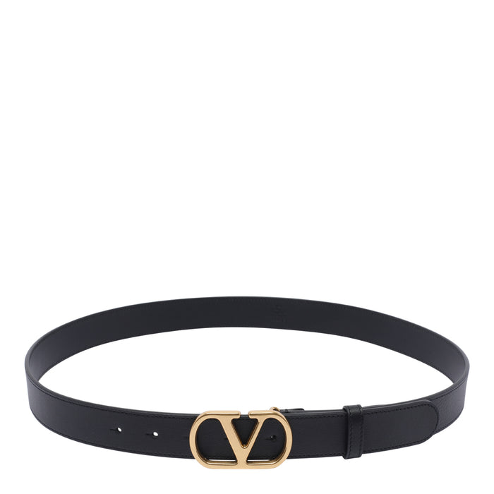 Valentino Garavani Belts Black Calf Leather