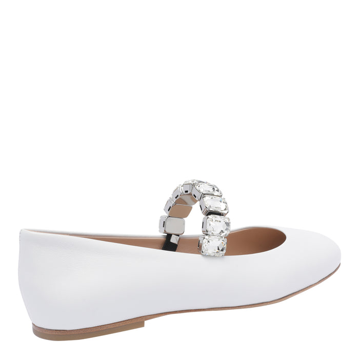 Casadei Flat Shoes White Calf Leather/leather Sole