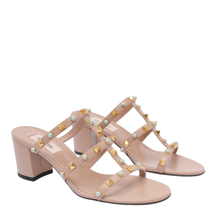 Valentino Garavani Sandals Pink Calf Leather/leather Sole