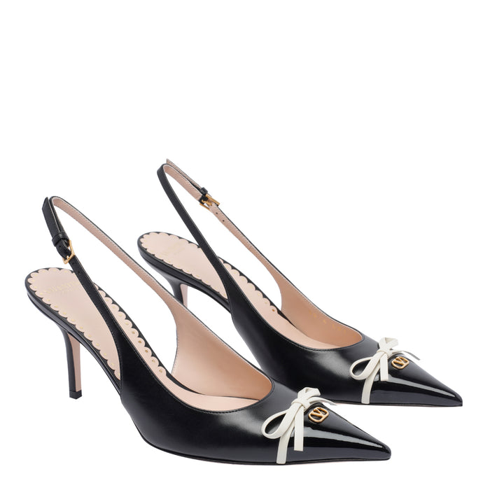 Valentino Garavani With Heel Black Calf Leather/leather Sole