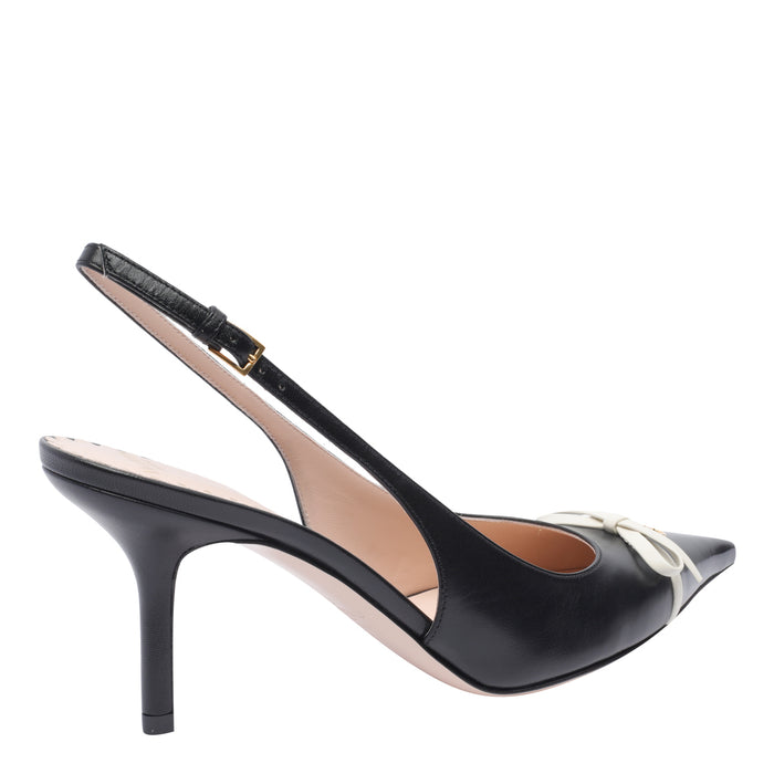 Valentino Garavani With Heel Black Calf Leather/leather Sole