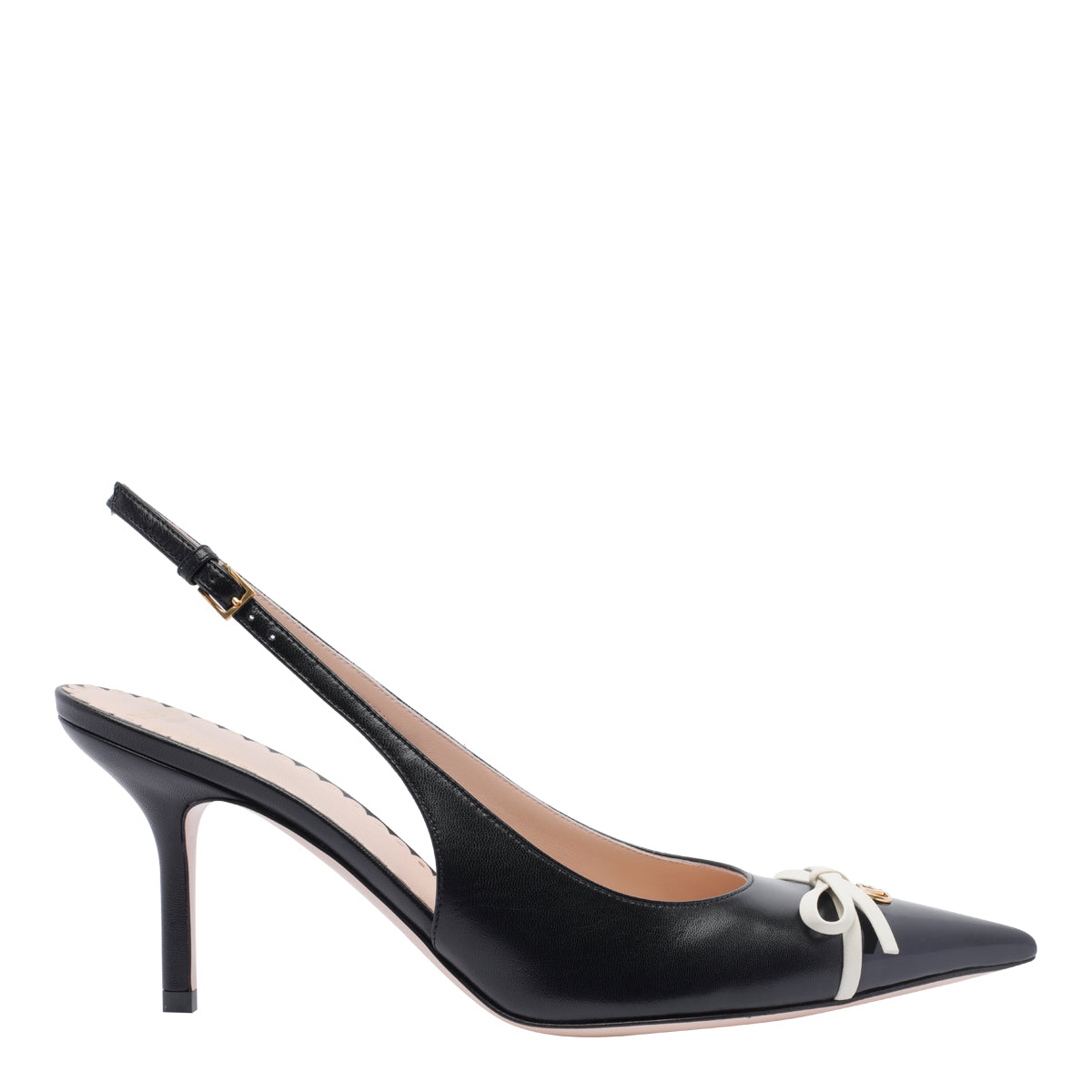 Valentino Garavani With Heel Black Calf Leather/leather Sole