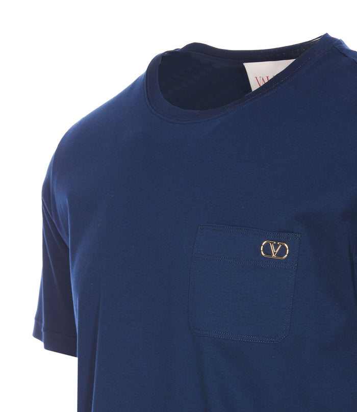 Valentino Garavani T-Shirts And Polos Blue Cotton