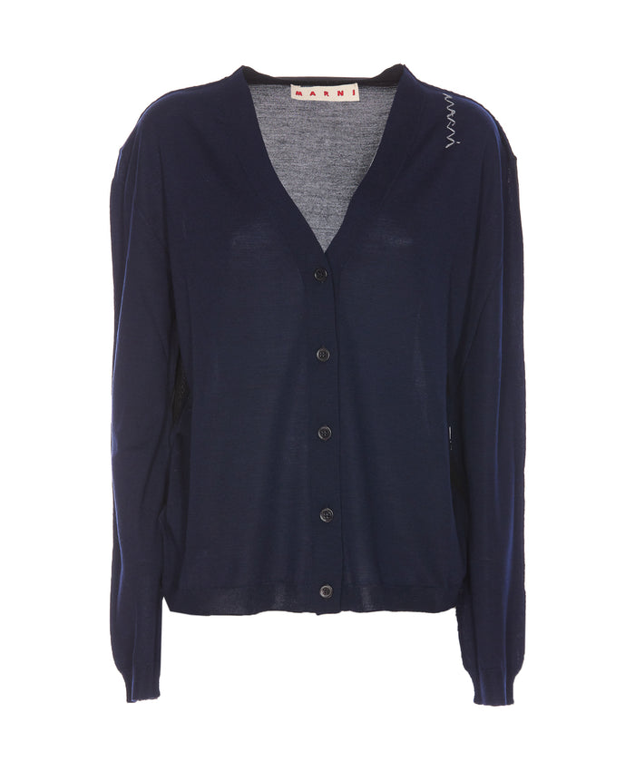 Marni Sweaters Blue Virgin Wool