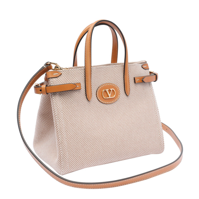 Valentino Garavani Bags Beige Fabric Calf Leather