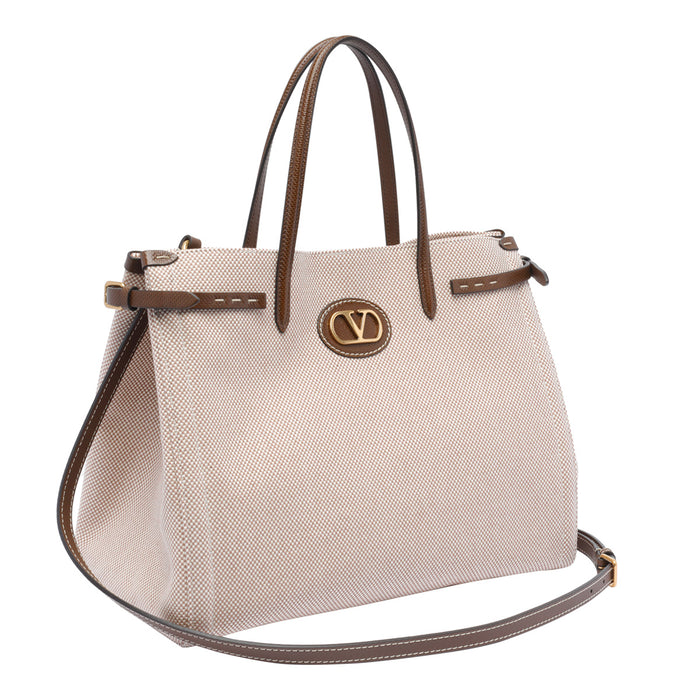 Valentino Garavani Bags Beige Fabric Calf Leather