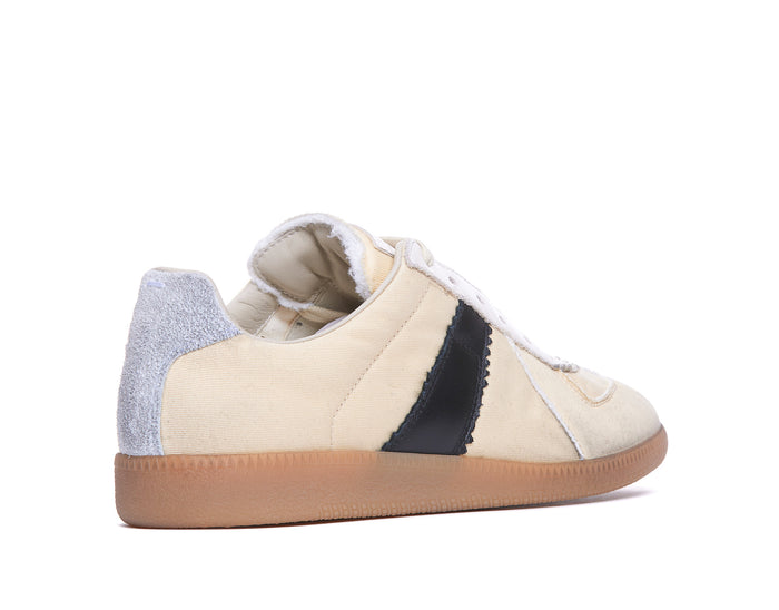 Maison Margiela Sneakers Beige Fabric And Leather