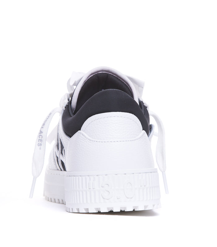Off White Sneakers Leather Rubber Sole