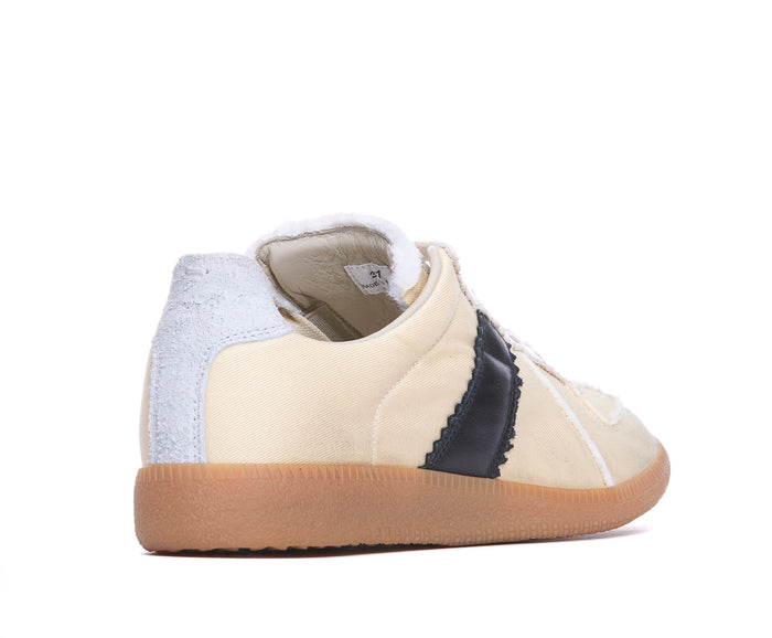 Maison Margiela Sneakers Beige Fabric And Leather