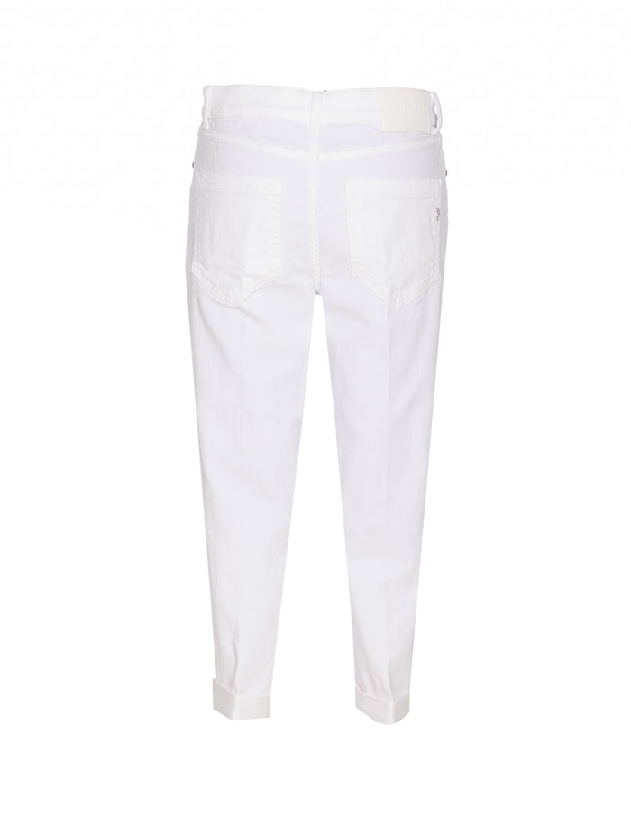 Dondup Trousers White Cotton