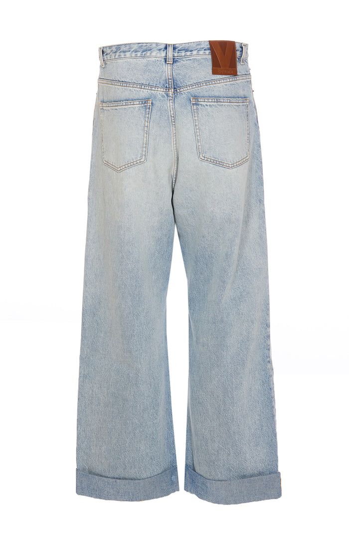 Valentino Garavani Trousers Blue Cotton