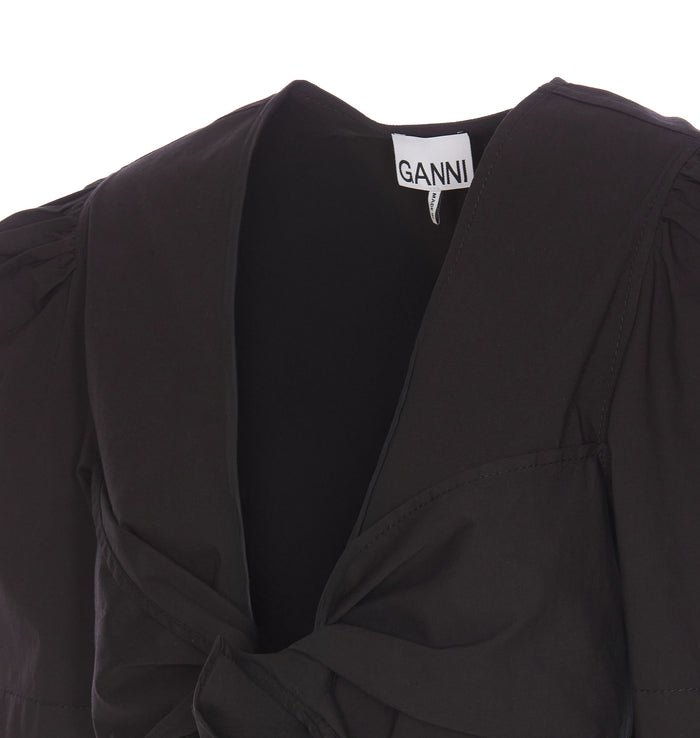 Ganni Shirts Black Cotton
