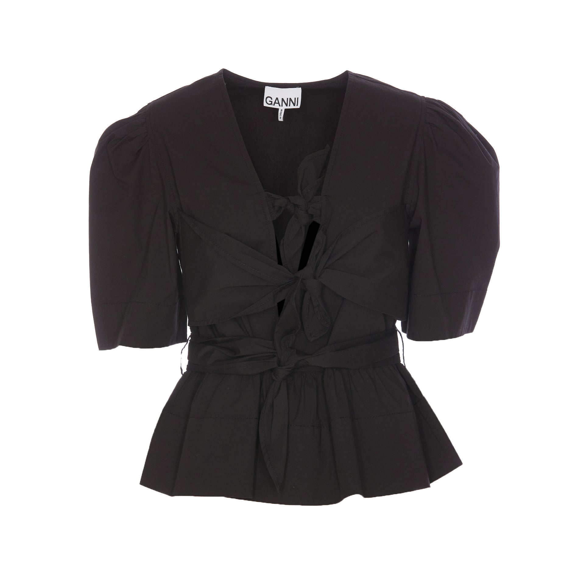 Ganni Shirts Black Cotton