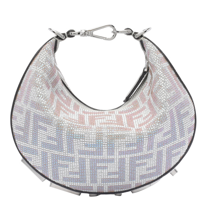 Fendi Bags Grey Calf Leather+metal E Crystal