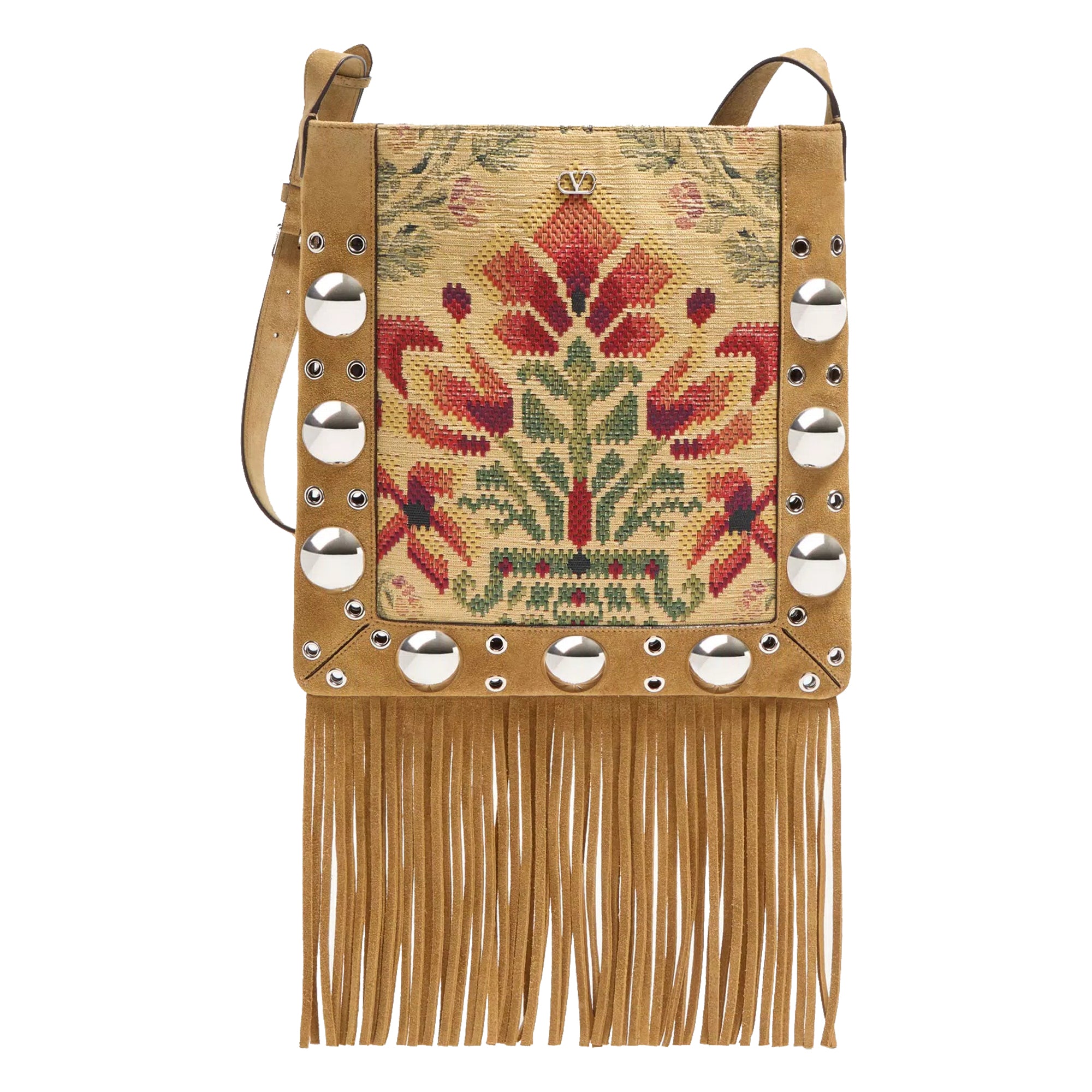 Valentino Garavani Bags Beige Fabric E Calf Leather
