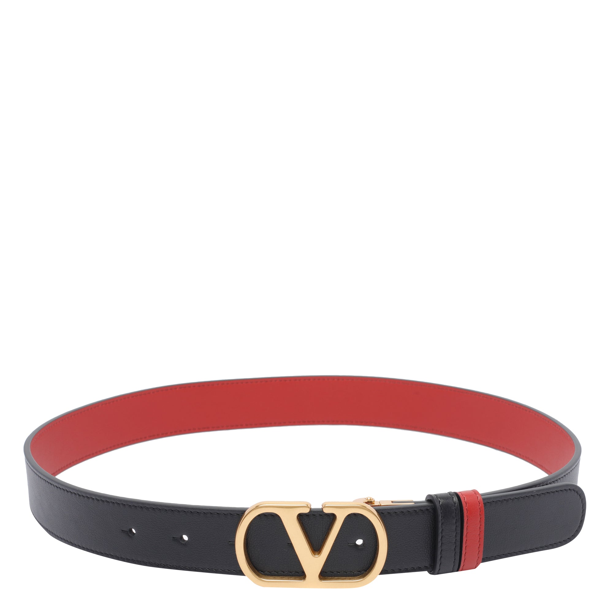 Valentino Garavani Belts Black Calf Leather