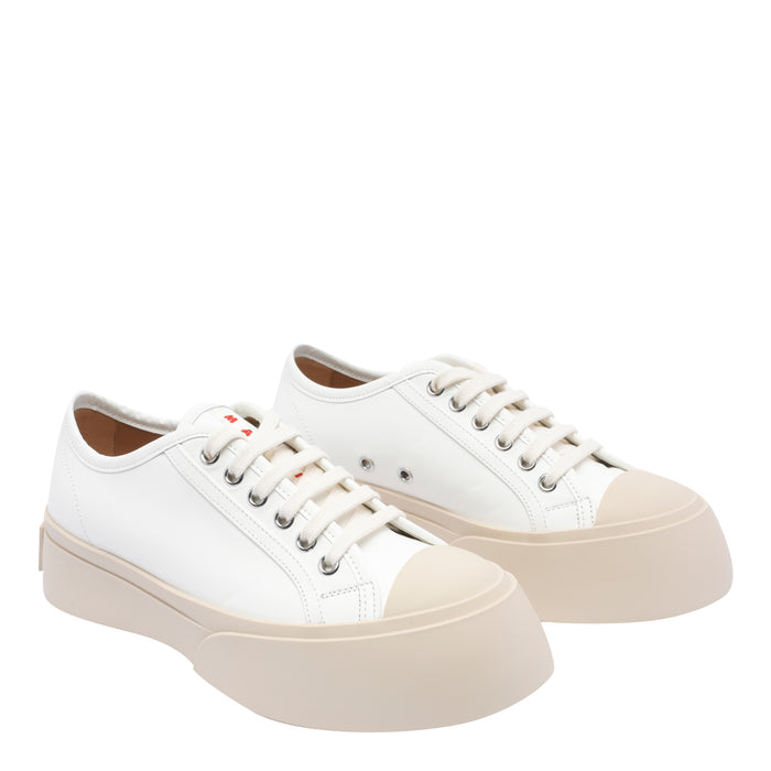 Marni Sneakers White Calf Leather/rubber Sole