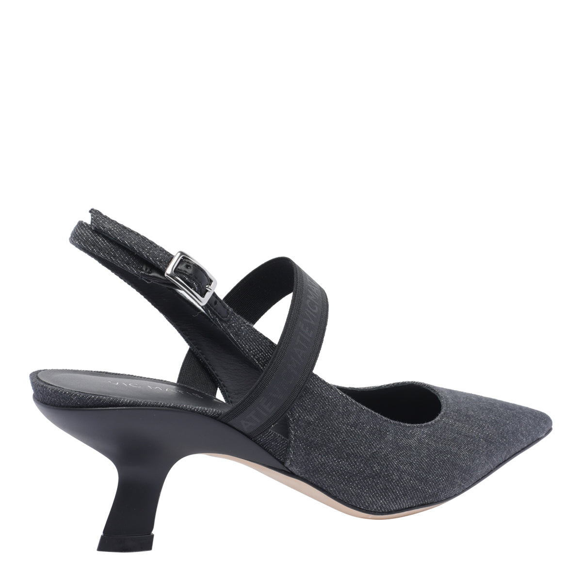 Vic Matie With Heel Black Fabric/leather Sole