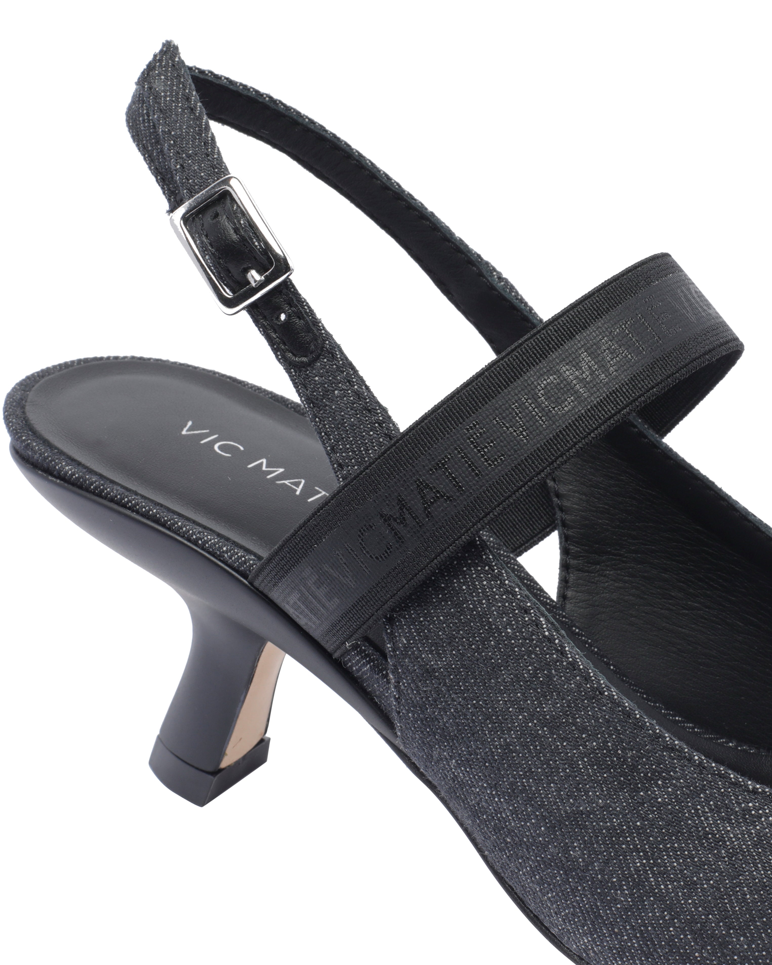 Vic Matie With Heel Black Fabric/leather Sole