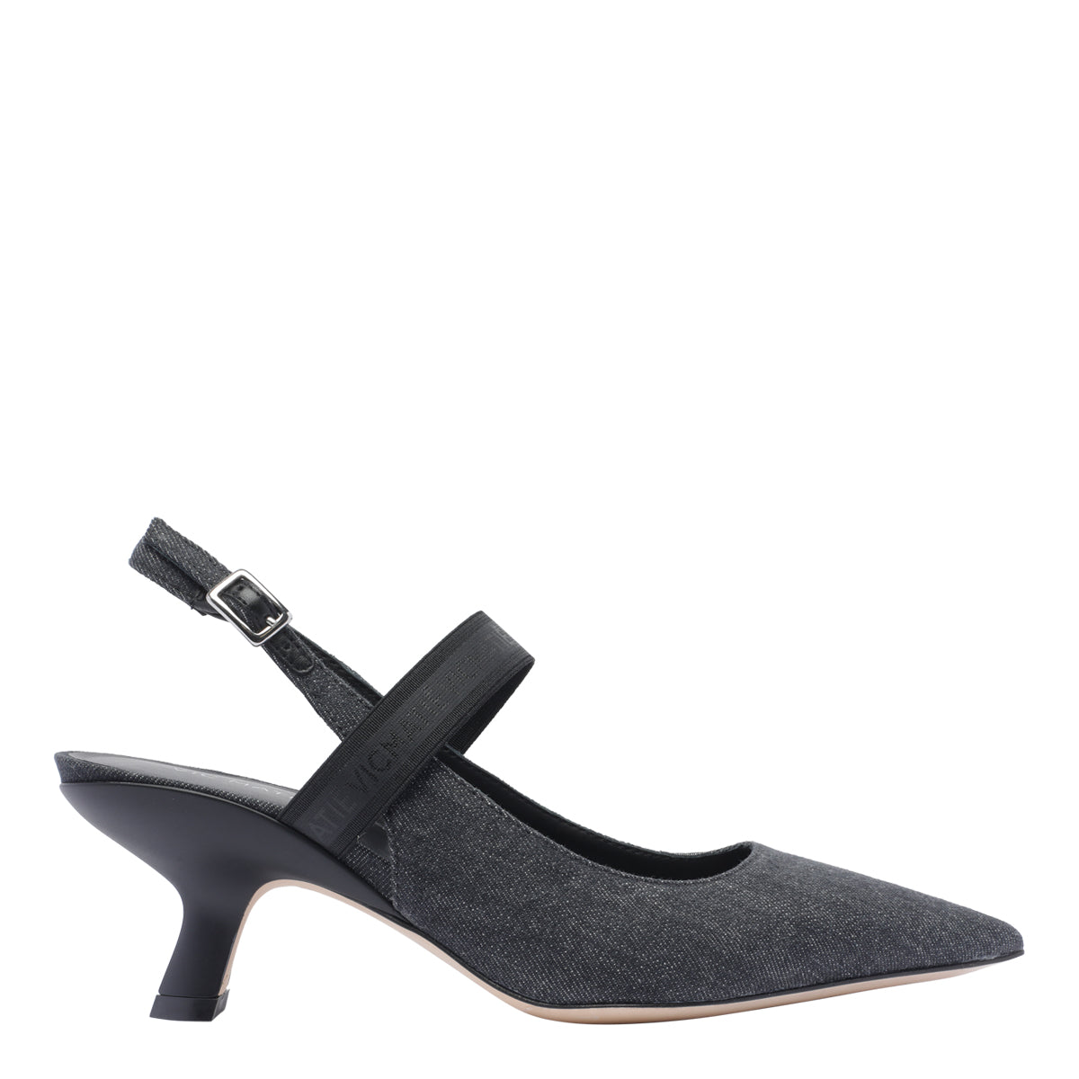 Vic Matie With Heel Black Fabric/leather Sole