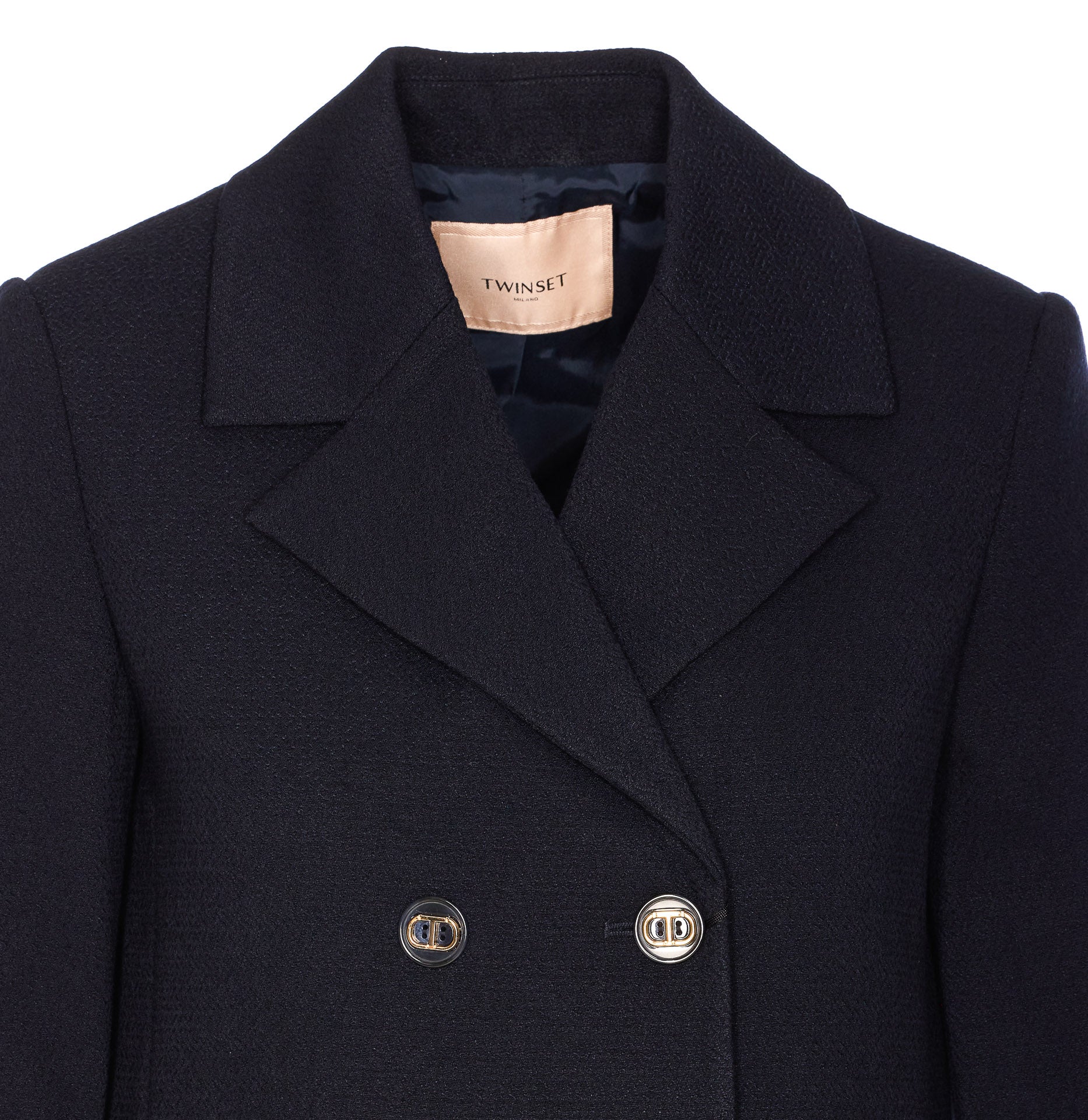 Twin-Set Jackets Blue Polyester Viscose Elastane