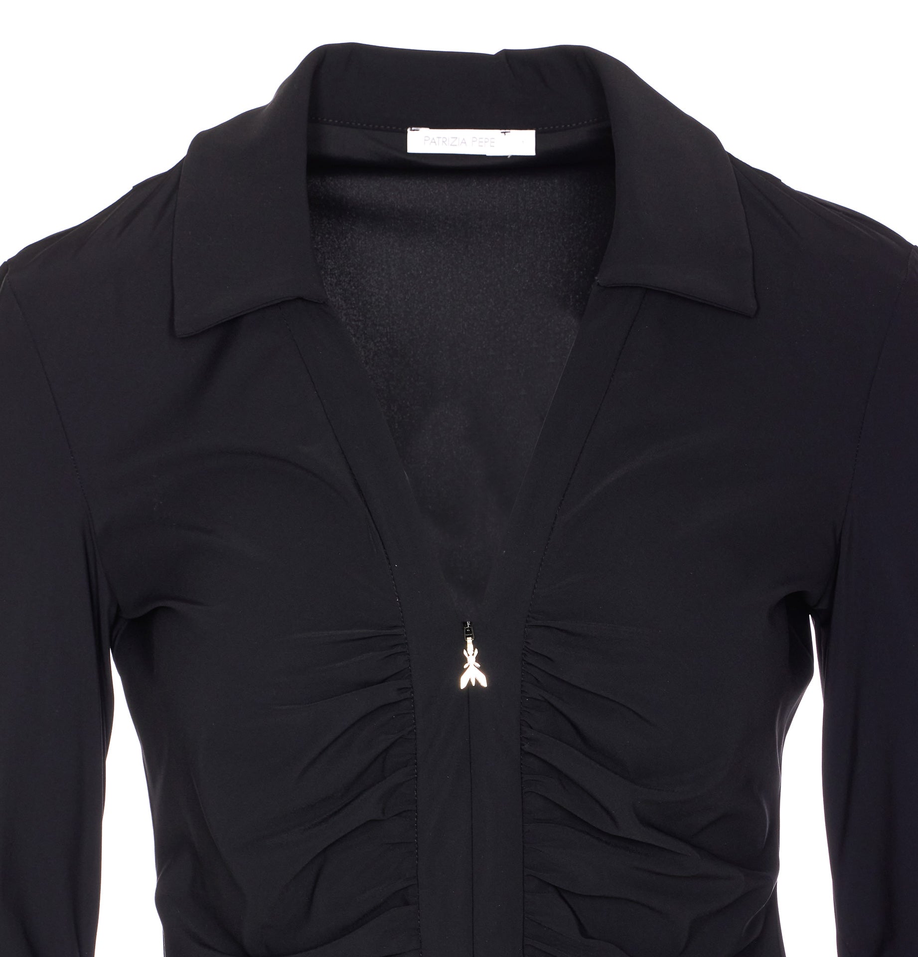 Patrizia Pepe Top Black Polyamide Elastane